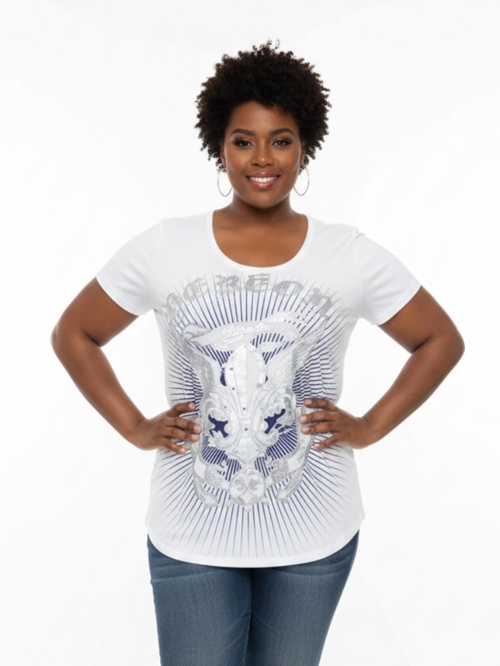 NEW DEREON Y2K  2000's  DIVA LOGO Soul Angel STUD Shirt PLUS SIZE 2X